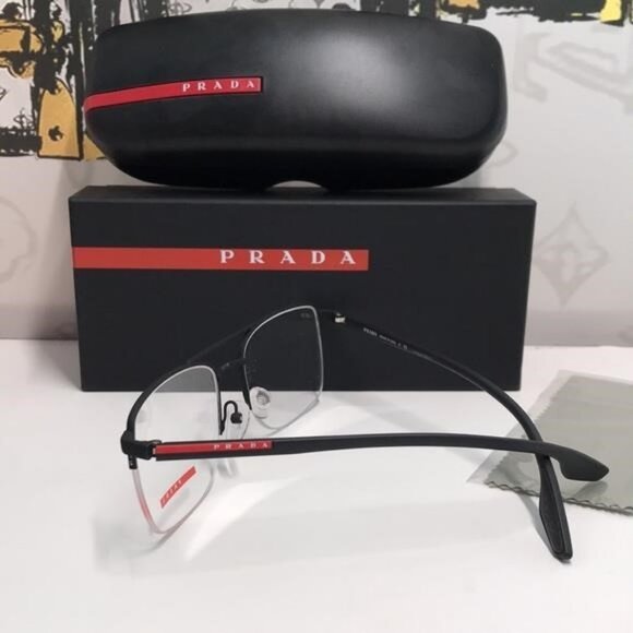NEW & 100% AUTHENTIC Prada VPS 51M Linea Rossa eyeglasses - Picture 5 of 13
